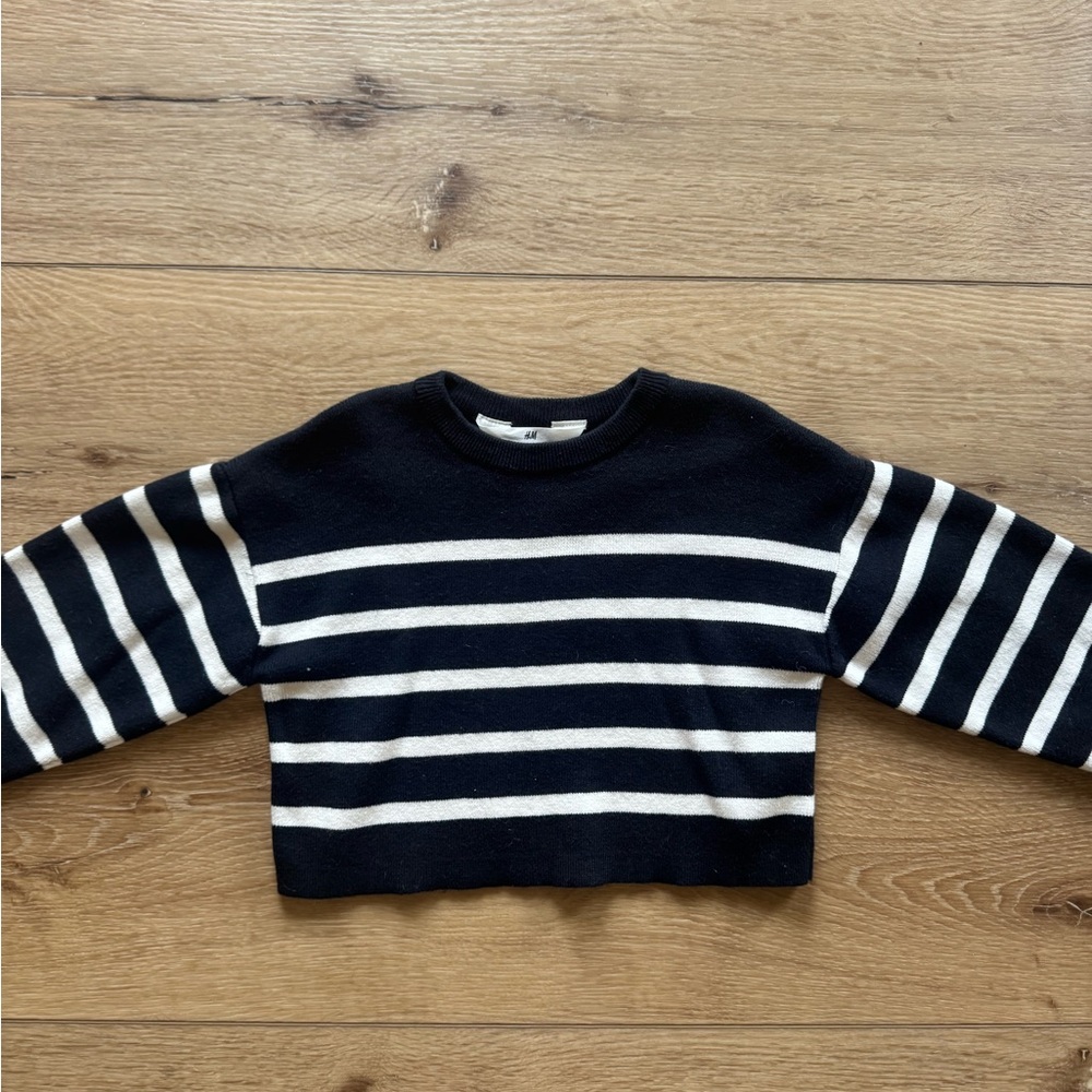 H&M Kids Navy and White Striped Sweater